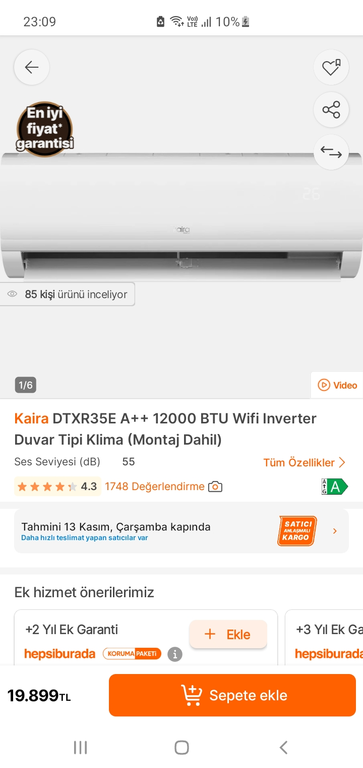 Kaira 12000 Btu Klima 19.899 Tl