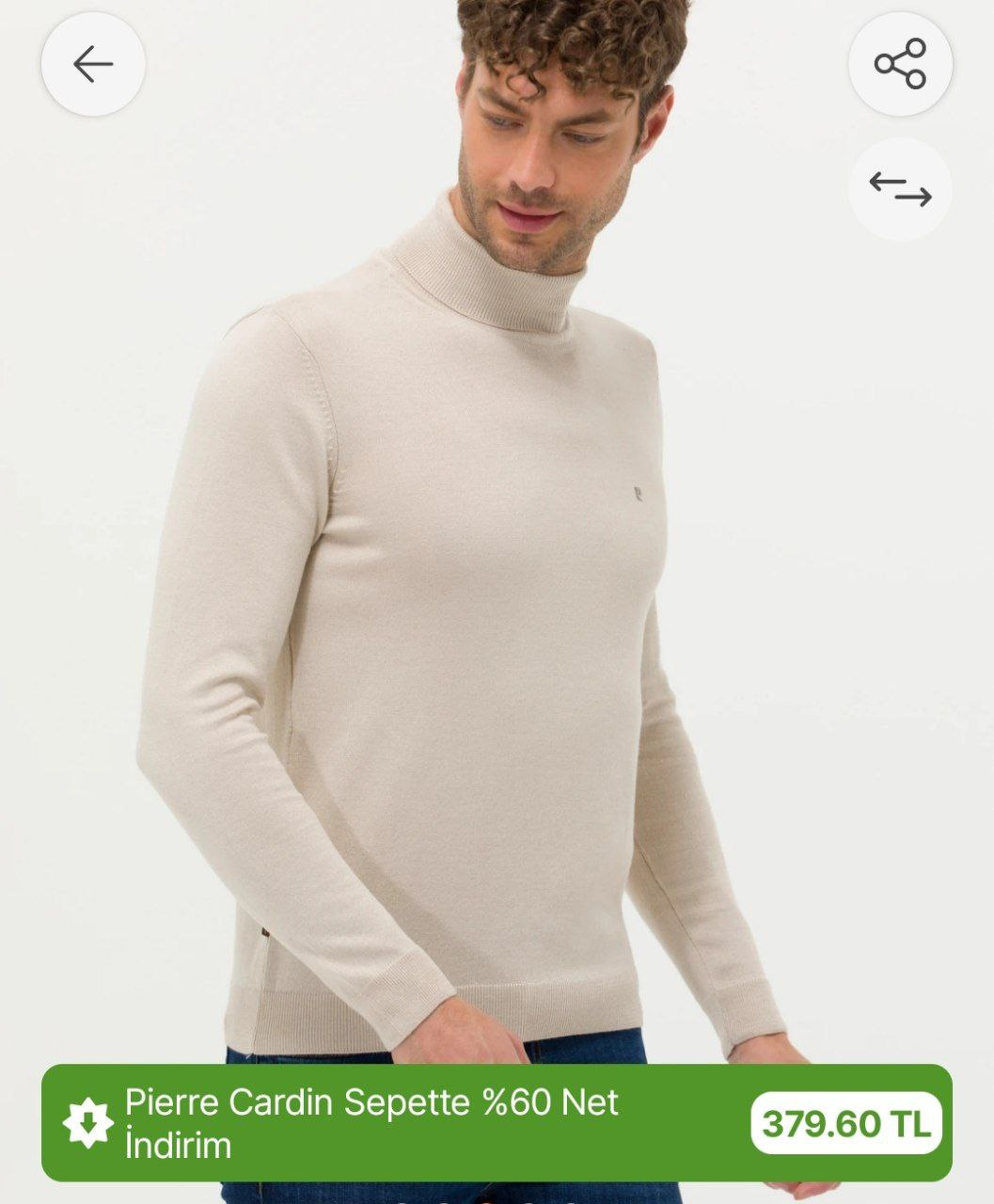 Pierre Cardin Erkek Kum Melanj Slim Fit Basic Kazak 379 TL