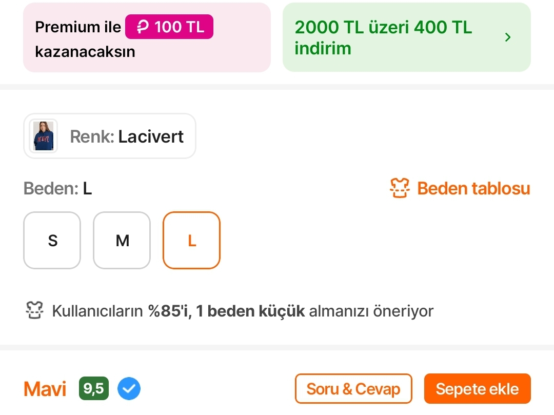 Hepsiburada mavi marka ürünlerde 2000/400 TL indirim fırsatı