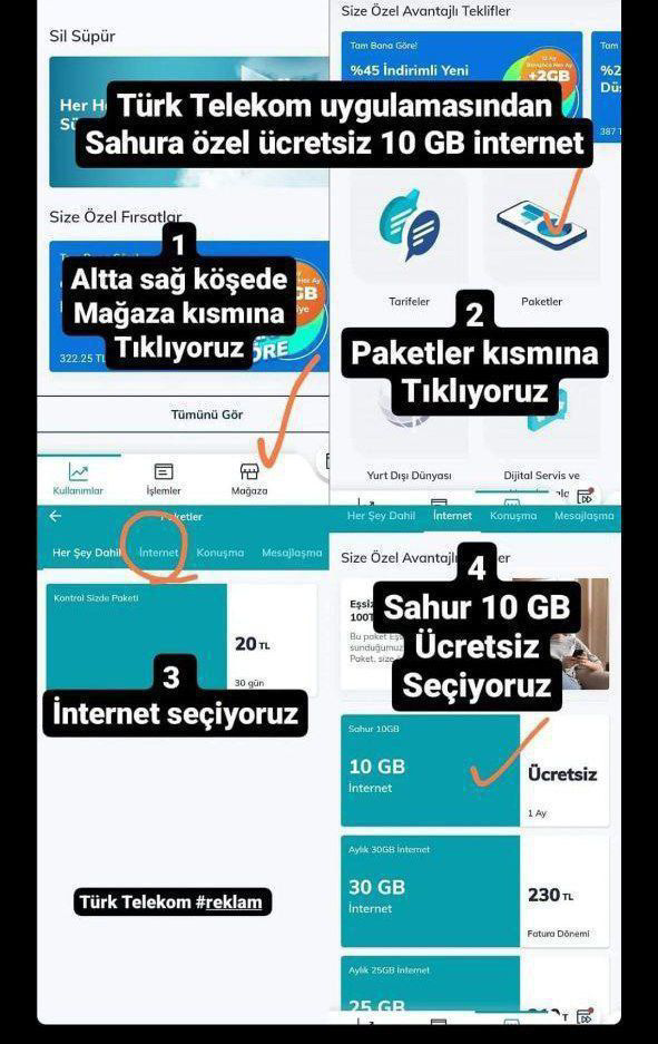 Türk Telekom kullanıcılarına özel 10 GB bedava internet