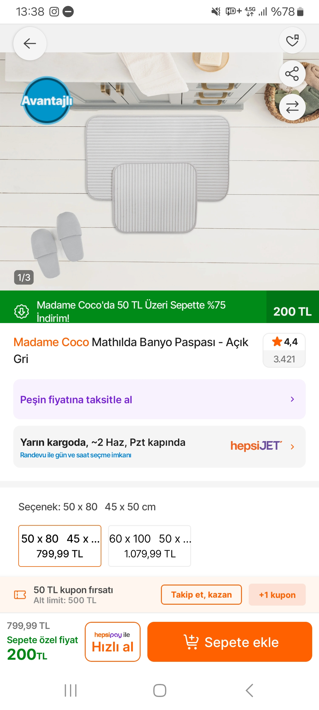 Madame coco paspas setleri 200 TL